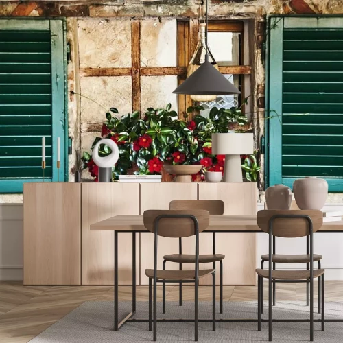 Papier peint  Une fenêtre aux volets ouverts