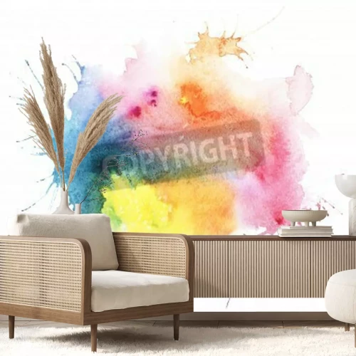 Papier peint  Aquarelle taches de couleur