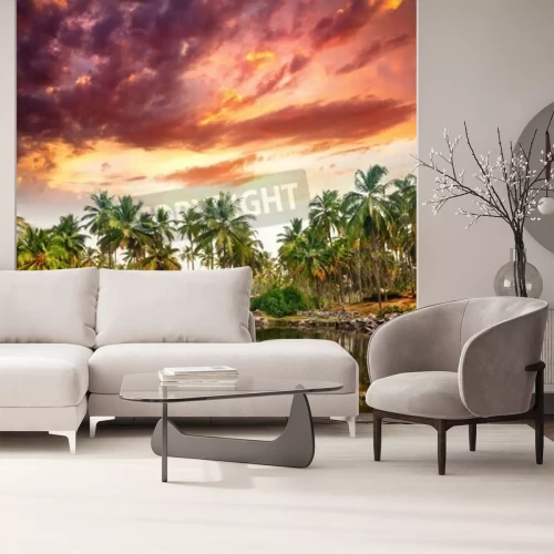 Papier peint  Ciel rose au-dessus des tropiques