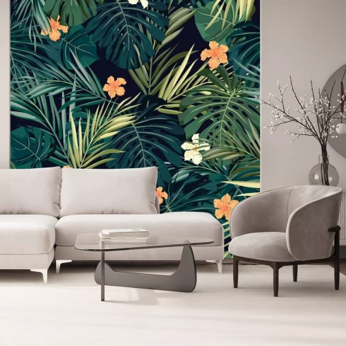 Papier peint  Jungle orange