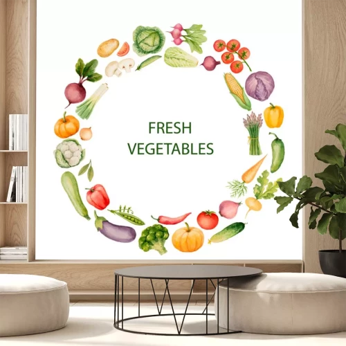 Sticker  Set de légumes à l'aquarelle.