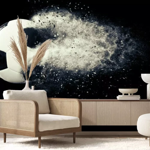 Papier peint  Ballon dans la poussière noir et blanc