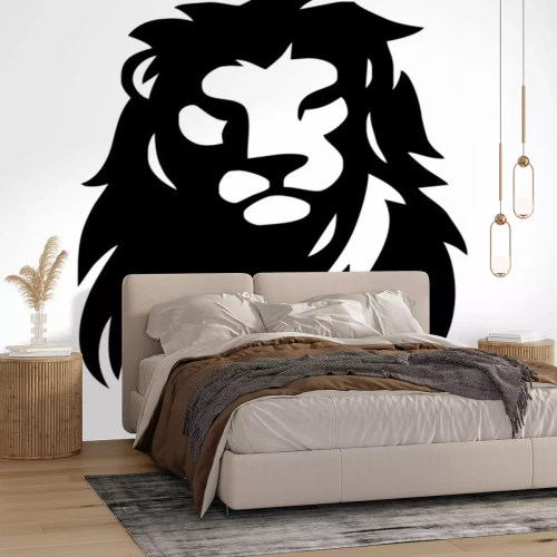 Sticker  Lion tête de lion contours épais noirs