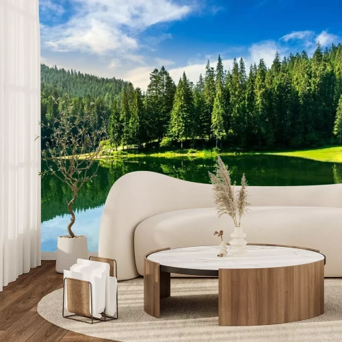 Papier peint  Panorama de montagne au lever du soleil