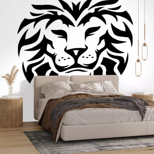 Sticker  Graphique de tête de lion Lions avec des lignes irrégulières