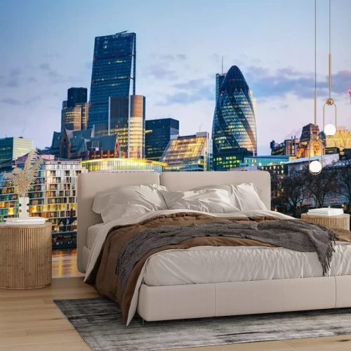 Papier peint  Gratte-ciels de Londres au crépuscule