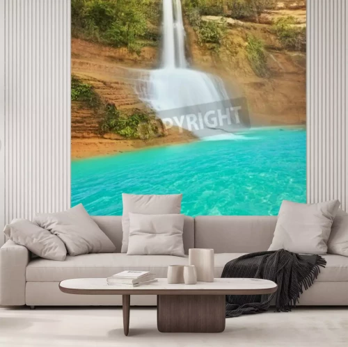 Papier peint  Chute d'eau de la forêt vierge