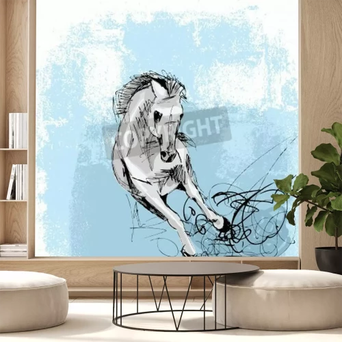 Papier peint  Dessin abstrait de cheval