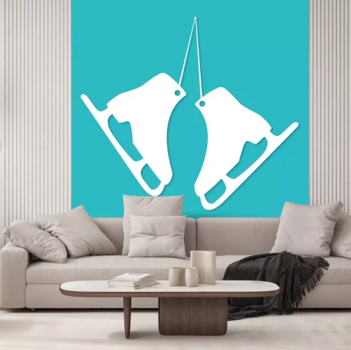 Sticker  ice skates vector symbol