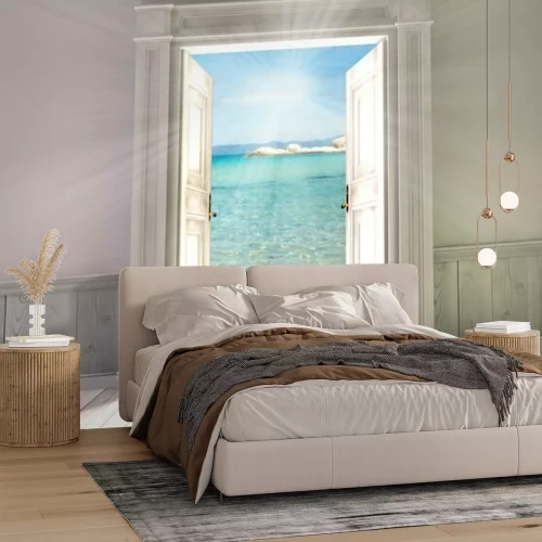 Papier peint  Porte ouverte avec vue sur la plage