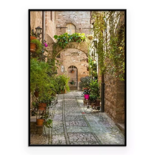 Poster  Une rue charmante avec un portail en arc de cercle