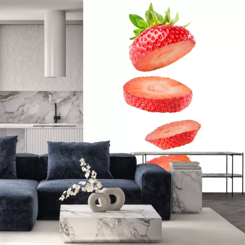 Sticker  des tranches de fraises isolé sur le fond blanc