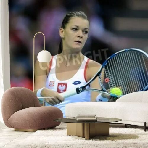 Papier peint  Radwanska en train de servir pendant un match