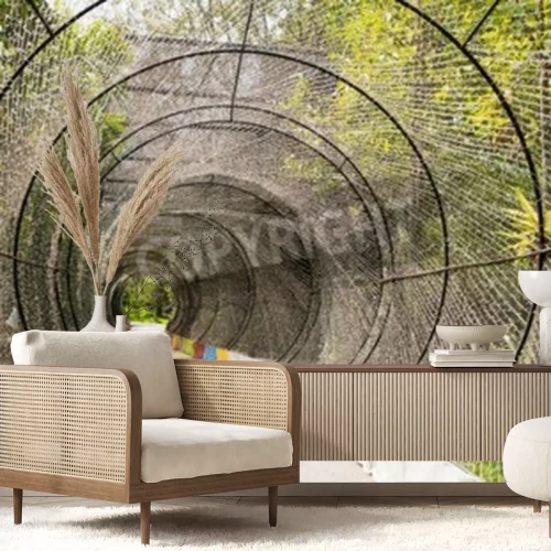 Papier peint  Tunnel en filet dans un parc