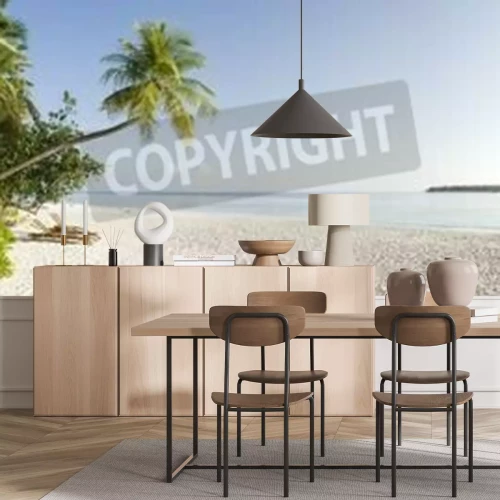 Papier peint  Plage avec la mer et les tropiques