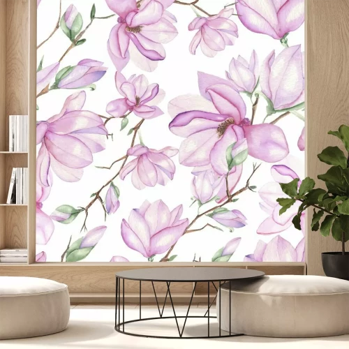 Sticker  Motif aquarelle avec magnolias