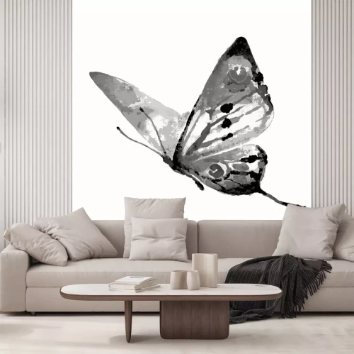 Papier peint  Papillon gris en mouvement