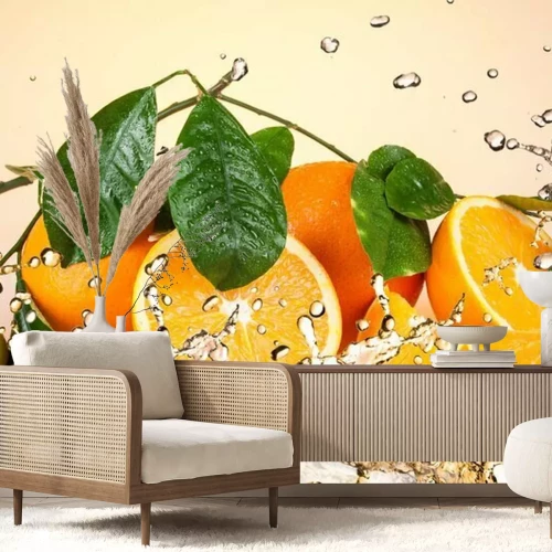 Papier peint  Fruits oranges dans l'eau