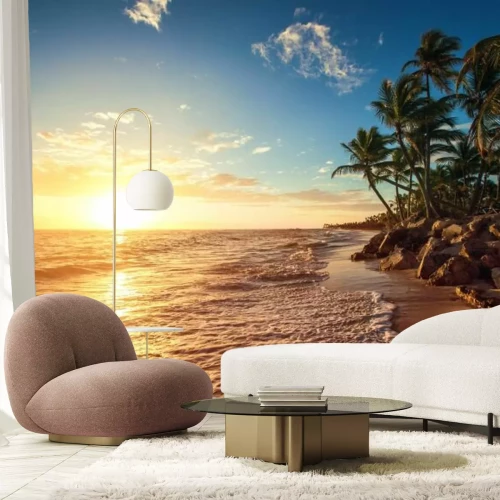 Papier peint  Palm trees on the tropical beach