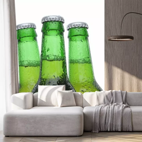 Papier peint  Boissons bouteilles vertes