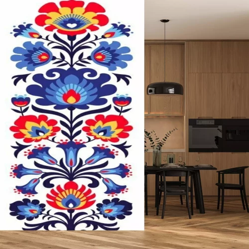 Sticker  Polish folk flowers papercut