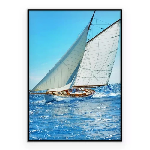 Poster  Un voilier manœuvrant sur l'eau