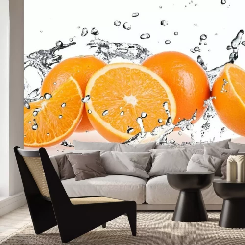 Papier peint  Fruits oranges et l'eau