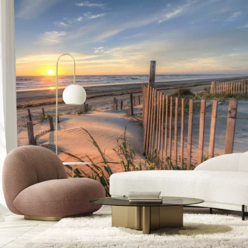 Papier peint  Dunes marines au lever du soleil