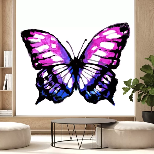 Sticker  Papillon rose violet