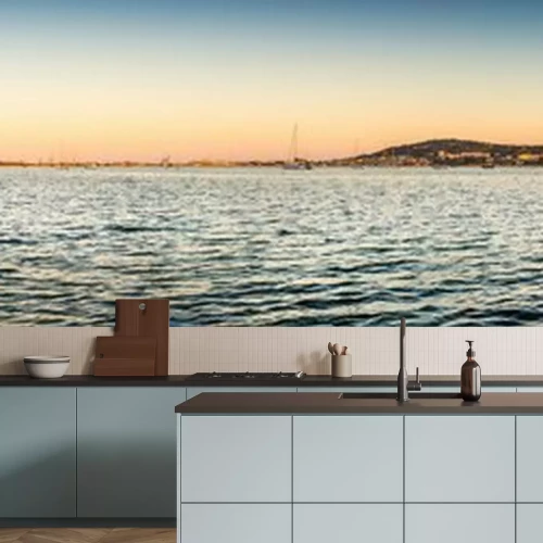 Papier peint  Panorama de la mer et du ciel au crépuscule