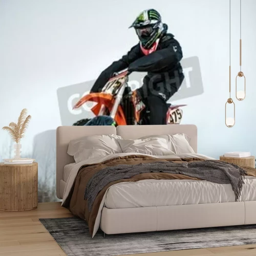 Papier peint  Orenburg, région d'Orenbourg, en Russie - 10 Mars 2013: Juniors concurrence en hiver Motocross