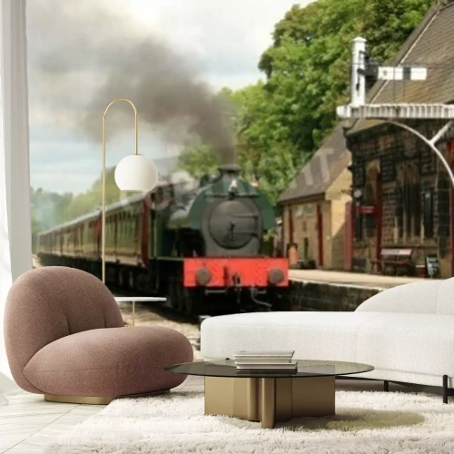 Papier peint  Train dans une gare ferroviaire