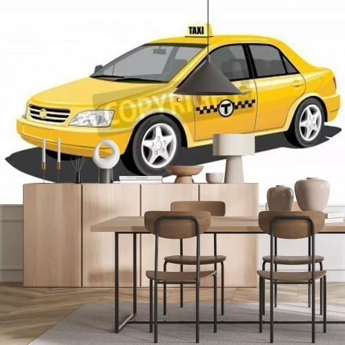 Papier peint  Taxi jaune style pictural