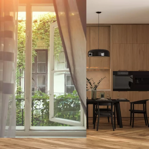 Papier peint  Lumière du soleil traversant la fenêtre