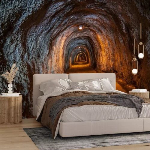 Papier peint  Un tunnel avec une voûte en pierre