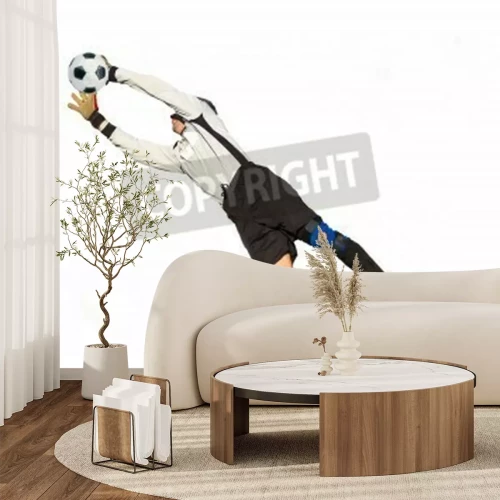 Papier peint  Un gardien de but attrape le ballon