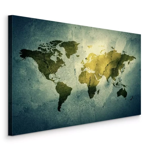 Tableau  Carte du monde sur fond de béton