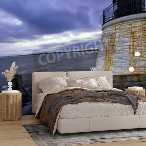 Papier peint  Phare et mer calme