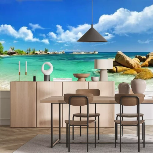 Papier peint  Panorama de la mer et de la plage