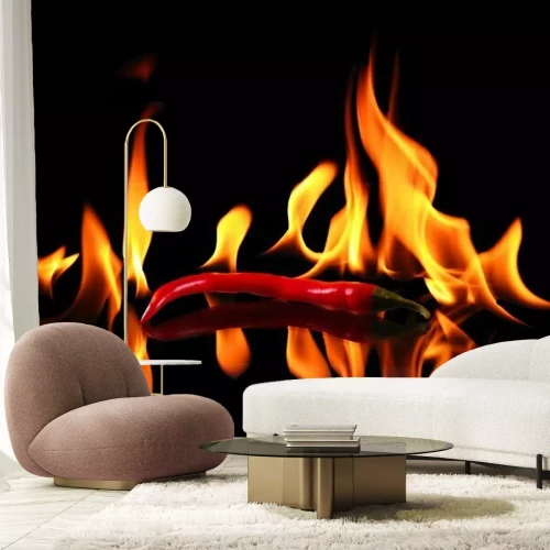 Papier peint  Piments en feu