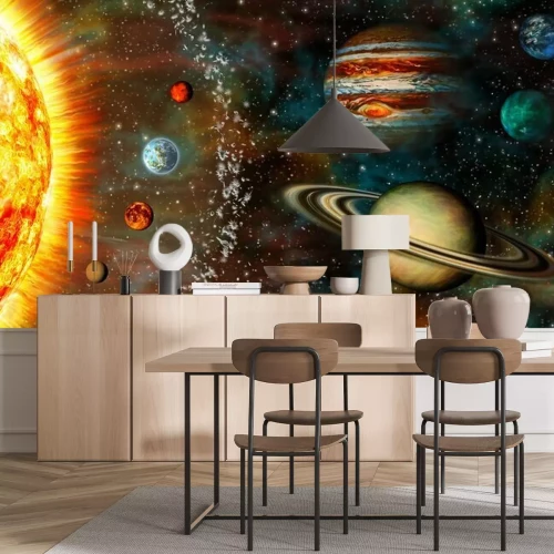 Papier peint  Agencement abstrait des planètes dans l'espace