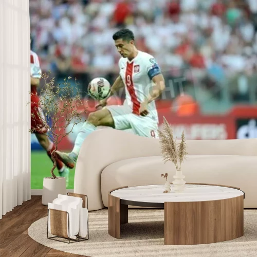 Papier peint  Legend Robert Lewandowski frappe la balle