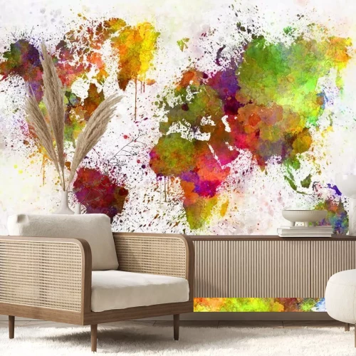 Papier peint  Carte du monde dans l'aquarelle
