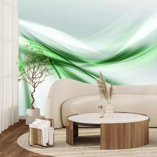 Papier peint  Abstrait vert et blanc