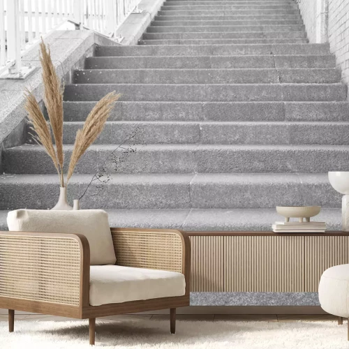 Sticker  Longs escaliers en béton plein air au parc public ..