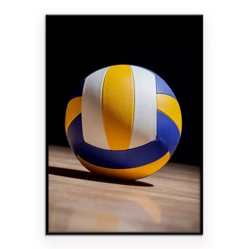 Poster  Volleyball sur un sol en bois