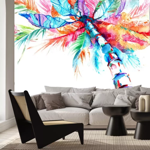 Sticker  Aquarelle colorée d'un cocotier