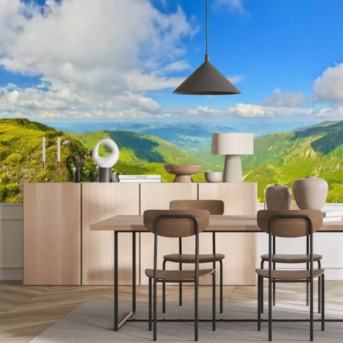 Papier peint  Panorama de la montagne avec un ciel d'été