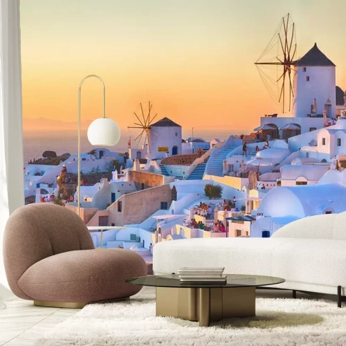 Papier peint  Oia au coucher du soleil