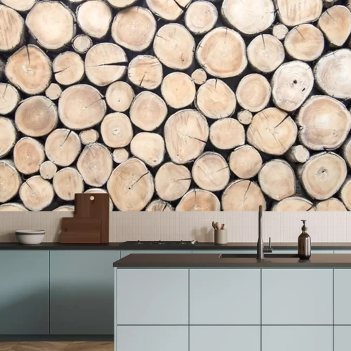 Papier peint  Bois de chauffage séchant à l'extérieur